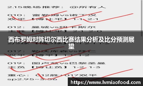 西布罗姆对阵切尔西比赛结果分析及比分预测展望